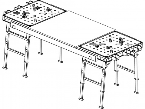 FORTUM stůl pracovní skládací, 850x600mm, výška 73,5-88,5cm 4759990