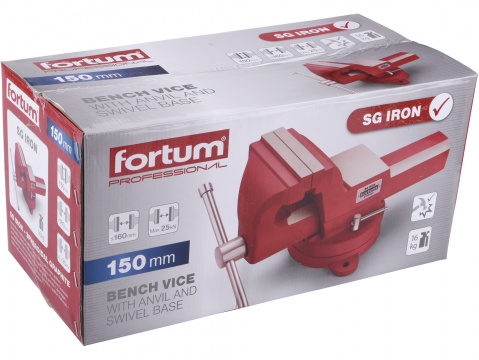 FORTUM svěrák otočný s kovadlinou, 150mm, SG Iron 4752624