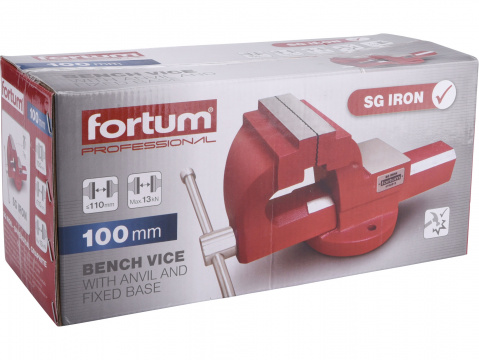 FORTUM svěrák s kovadlinou, 100mm, SG Iron 4752612