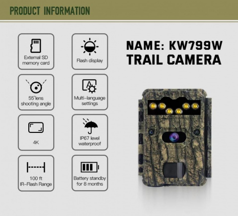 Fotopast KeepGuard KG799W a binokulární noční vidění OXE DV29 + zdarma 32GB SD karta, 8ks baterií a doprava!