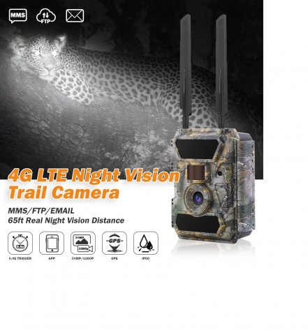 Fotopast OXE Panther 4G a kovový box + 32 GB SD karta, SIM karta, 12 ks baterií a doprava ZDARMA!
