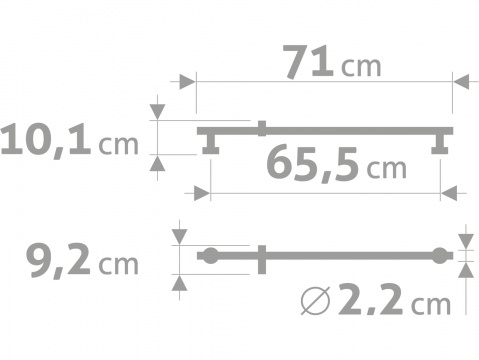 FRESHHH tyč s posuvným držákem sprchy, celokovová, 71cm, nerez 830309
