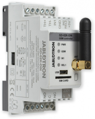 GD-02K-DIN - univerzální GSM komunikátor a ovladač na DIN