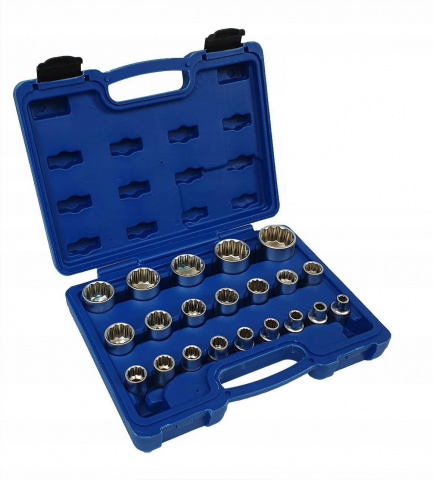 Gola ořechy dvanáctihranné sada 8-36mm 1/2" SILVER