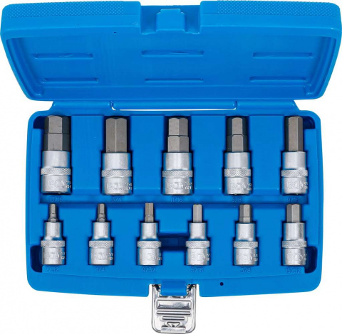 Gola ořechy imbus 1/ 2" sada 11 kusů, palcové rozměry 7/32"-13/16", BGS Technic