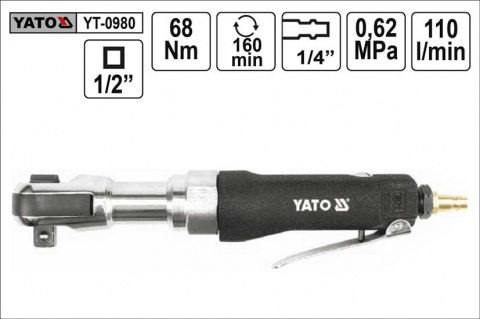 Gola ráčna pneunatická 1/2" 68Nm Yato