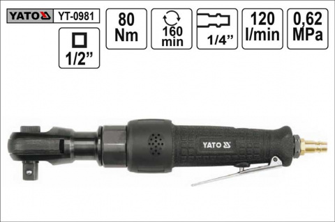 Gola ráčna pneunatická 1/2" 80Nm Yato