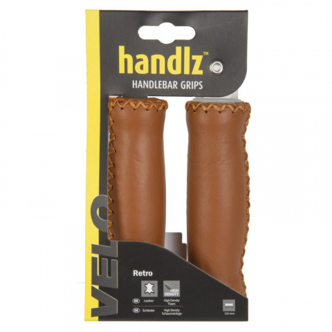 gripy VELO Exclusive kožené 125mm hnědé