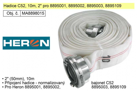 Hadice C52, 10m se spojkami, 2" pro 8895001, 8895002, 8895003, 8895109