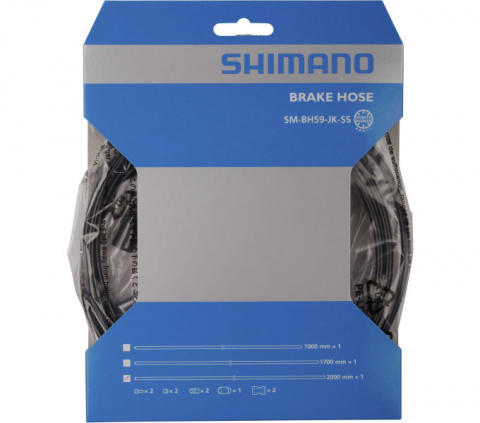 hadička hydraulických brzd Shimano SM-BH59-JK-SS MTB 2000mm + přísl. černá
