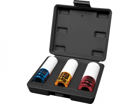hlavice nástrčné rázové, sada 3ks, 1/2“, 17-19-21mm, L 86mm, L 86mm, CrMoV, FORTUM
