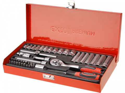 hlavice nástrčné, sada 45ks, 1/4", CrV, EXTOL PREMIUM
