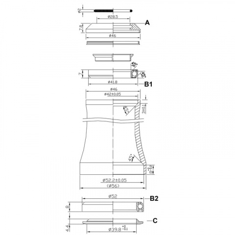 hlavové složení AH 11/8"-1.5" Al cartr.
