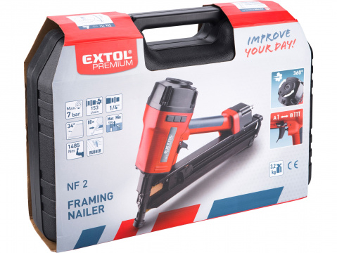 Hřebíkovačka pneumatická na konstrukce Extol Premium NF2