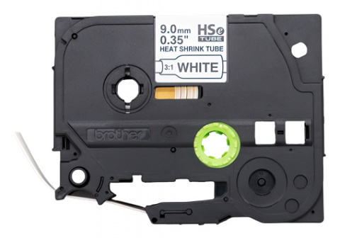 HSE-221E - kazeta s trubičkou - bílá/černá, 9 mm (průměr 1,6 - 5,4), 1,5 m