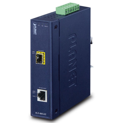 IGT-805AT - průmyslový převodník 10/100/1000BASE-T na 100/1000BASE-X SFP