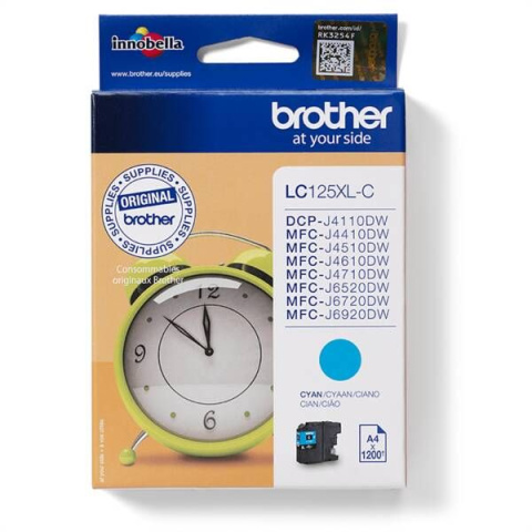 Inkoustová cartridge Brother LC-125XLC, MFC-J4510DW, cyan, originál