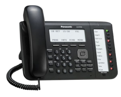 IP terminál KX-NT556X-B, 6-ti ř.displ.2x Gigabit port, černý