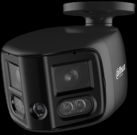 IPC-PFW3849S-A180-E2-AS-PV-0280B-Black - černá 8Mpix, panorama 180°, dual 25m IR, 20m bílé LED, aktivní zastraš