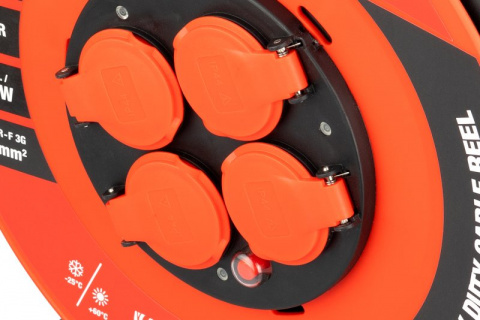 Kabel prodlužovací na bubnu venkovní FESTA INDUSTRY 3x1.5mm 50m 230V/3680W 4 zásuvky guma