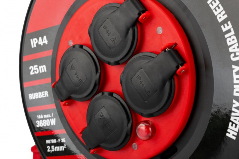 Kabel prodlužovací na bubnu venkovní FESTA INDUSTRY 3x2.5mm 25m 230V/3680W 4 zásuvky guma