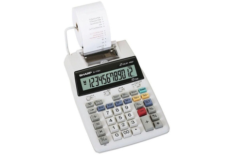 Kalkulačka Sharp EL-1750V, s tiskem, dvanáctimístná, bílá