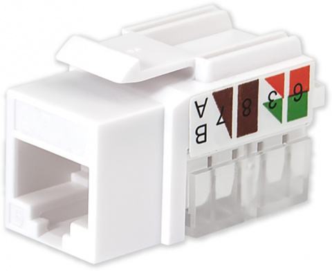 KJ-500 - bílá - zařezávací keystone CAT5E UTP