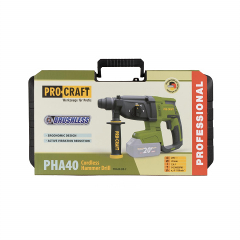 Aku vrtací kladivo  Procraft PHA40bb-c (bez baterie a nabíječky v kufru) SDS Plus | PHA40-bb-с