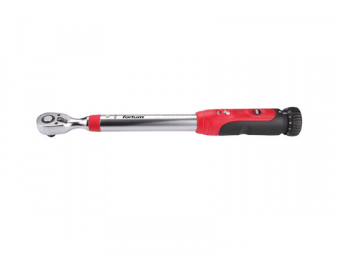 klíč momentový se stupnicí, 48 zubů, 1/4", 5-25Nm, L 323mm, CrV, FORTUM