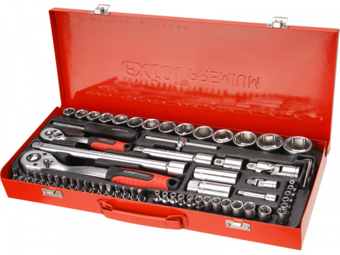 klíče nástrčné, sada 65ks, 1/4", 1/2", CrV, EXTOL PREMIUM