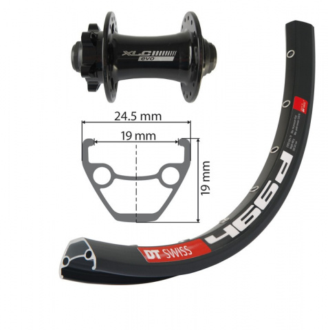 kolo zapletené 27,5“ DT Swiss D466 584-19 přední 32 děr Niro
