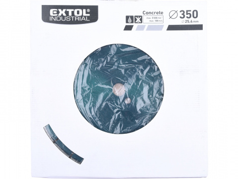 Kotouč diamantový  Extol Industrial na beton 350mm segmentový pro řezací stroje