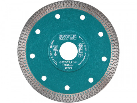 kotouč diamantový řezný turbo Thin Cut, 230x22,2mm, suché i mokré řezání, EXTOL INDUSTRIAL
