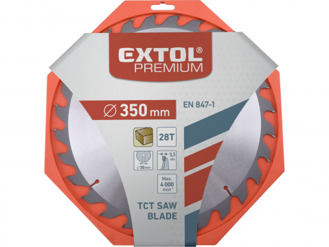 kotouč pilový s SK plátky, 350x2,5x30mm, 28T, šířka SK plátků 3,5mm, SK, EXTOL PREMIUM
