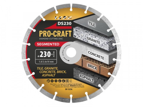 Kotouč řezný diamantový 230mm PROCRAFT DS230 Segmented