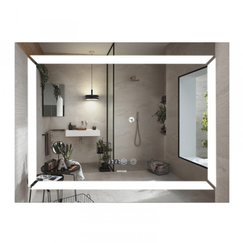 Koupelnové zrcadlo s LED osvětlením, protizamlžovací funkcí a regulací jasu, MR01-80×60 Light | MR01-80×60 Light