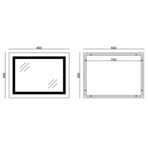 Koupelnové zrcadlo s LED osvětlením, protizamlžovací funkcí a regulací jasu, MR08-80×60-REVERSE Tall | MR08-80×60-REVERSE Tall