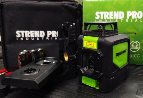 Křížový Laser 360° zelený paprsek, samonivelační STREND PRO INDUSTRIAL 901CG dosah 30m/50m