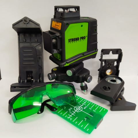 Křížový laser 3D 360° zelený paprsek, samonivelační STREND PRO INDUSTRIAL GF360G 30m/50m