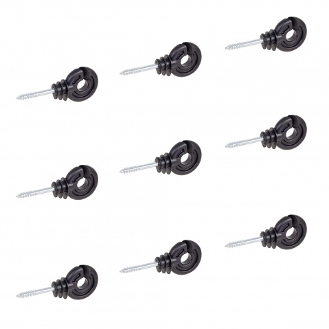 Kruhový izolátor s vrutem pro elektrický ohradník, vodiče do 12 mm - 100 ks