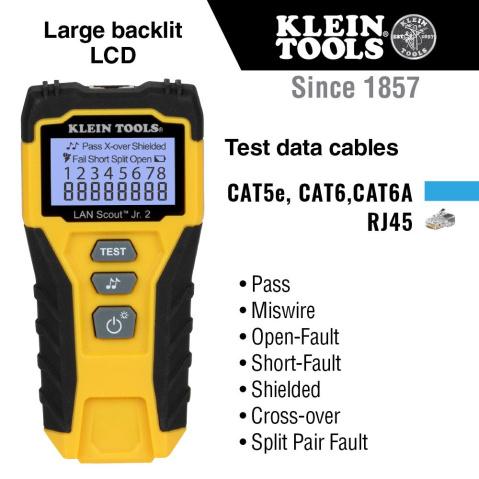 LAN Scout™ Jr. 2 Cable Tester - KLEIN TOOLS