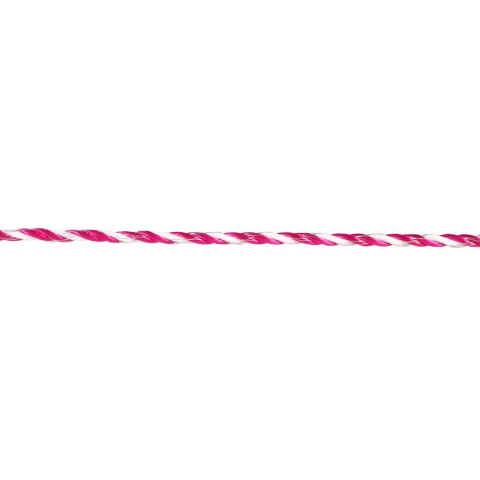 Lano pro elektrický ohradník, průměr 4,5 mm, růžovo-bílé, 200 m, 0,16 Ω/m