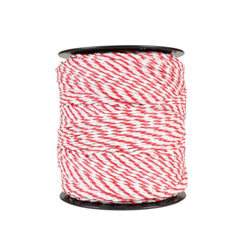 Lano pro elektrický ohradník, průměr 4 mm, bílo-červené, délka 400 m