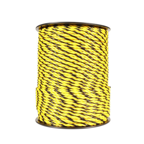 Lano pro elektrický ohradník, průměr 6 mm, žluto-černé, délka 200 m
