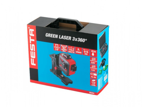 Laser křížový zelený FESTA 3x360