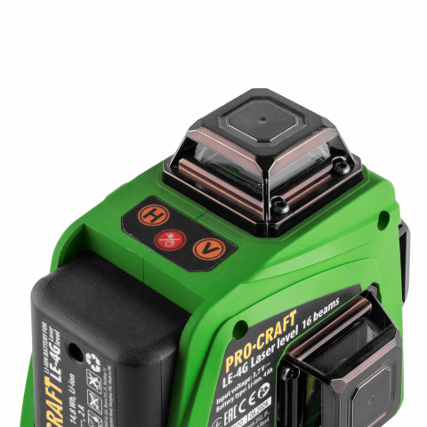 Laser zelený liniový, křížový samonivelační Procraft LE-4G | LE-4G