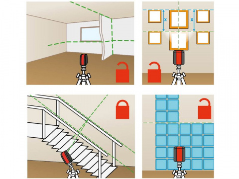 laser zelený liniový, křížový samonivelační EXTOL PREMIUM