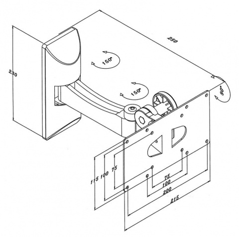LCD-149 nástěnný držák