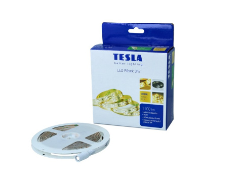 LED pásek Tesla, 60LED/m, délka 3m+1,5m, 8mm, 3000K, SMD2835, IP20