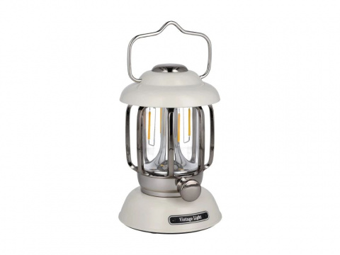 LED Retro dekorativní lucerna Tesla lighting 5W, 370lm, 2x2200mAh, IP44, bílá